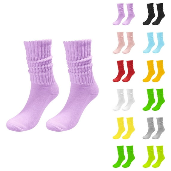 Retro Loose Knit Mid-Calf Socks for Men and Women – Textured Yarn Design, Comfortable Warm Compression Socks for Women, Japanese Vintage Style for Layered Looks
