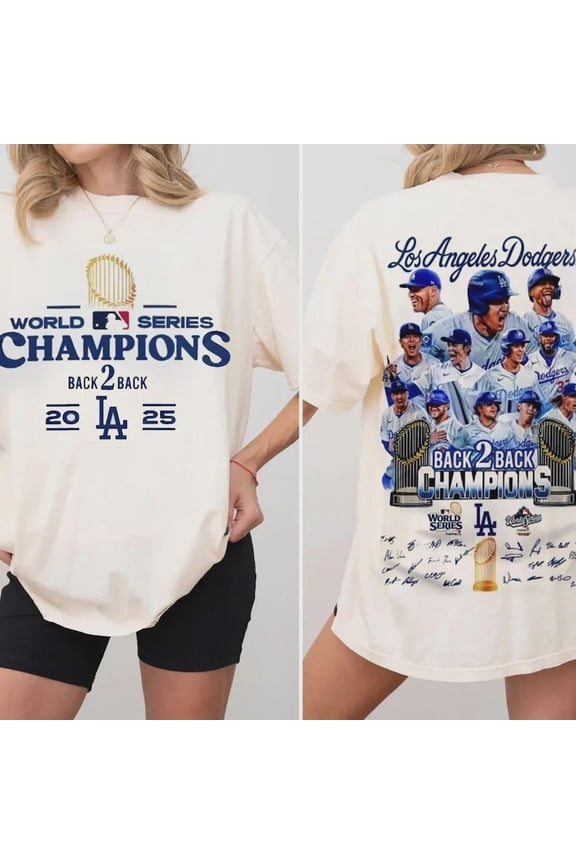 Retro Los Angeles Back 2 Back Dodgers Baseball Champion Shirt, World Series Fan Pullover, Vintage LA Graphic Tee Multi