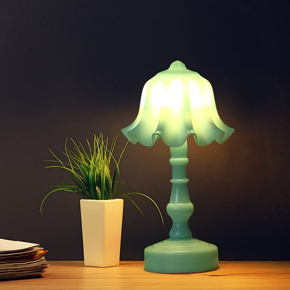 Retro Lotus Floral Lamp Bedside Lights Vintage Flower Desk Lamp for Bedroom Living Room, Dorm, Home, Office Decor, Girls Bedroom