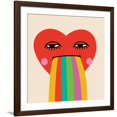 thumbnail image 1 of Art.com Retro Love Crazy and Smeared Heart Smiley Face. Hippie Groovy Smile Character Vector Set. Valentine Photographic Print by Virinka, Brown Frame Wall Art, 38" x 38", 1 of 4