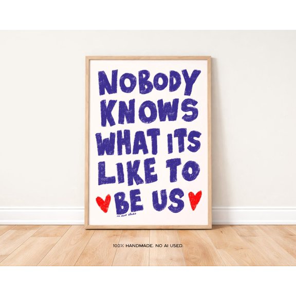 Retro Love Heart Art Print Modern Kitchen Decor