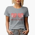 thumbnail image 1 of Retro Love Is All You Need with Hearts & Skeleton Hands, Valentine's Day Gift, Heather Grey T-Shirt, XL, 1 of 5