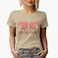 thumbnail image 1 of Retro Love Is All You Need with Hearts & Skeleton Hands, Valentine's Day Gift, Tan T-Shirt, Medium, 1 of 5