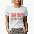 thumbnail image 1 of Retro Love Is All You Need with Hearts & Skeleton Hands, Valentine's Day Gift, White T-Shirt, Small, 1 of 5