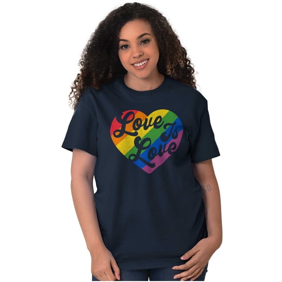 Retro Love Is Love Gay Pride Rainbow Women's Graphic T Shirt Tees Brisco Brands L