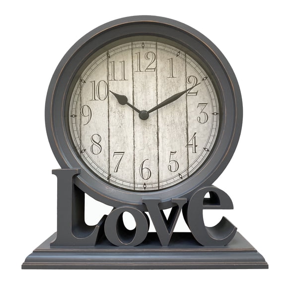 Retro Love Letter Quiet Desk Clock with Not Ticking Designs for Students and Professional Quiet Movement Mantels Clock