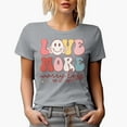 thumbnail image 1 of Retro Love More Worry Less, Groovy Text, Valentine's Day Gift, Heather Grey T-Shirt, 3XL, 1 of 5