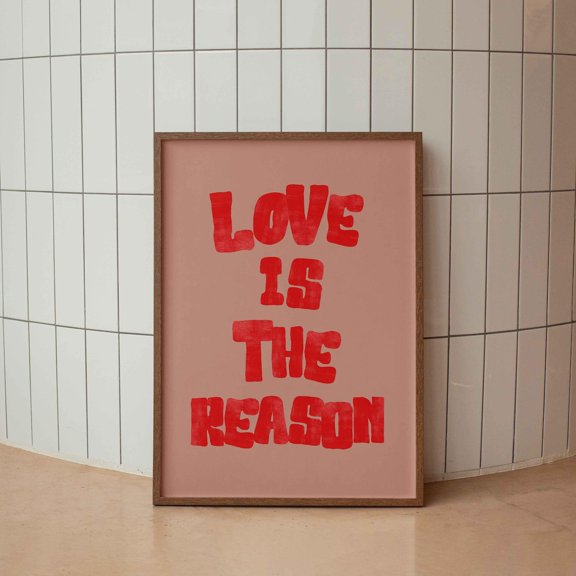 Retro Love Print: Fun Typography Art
