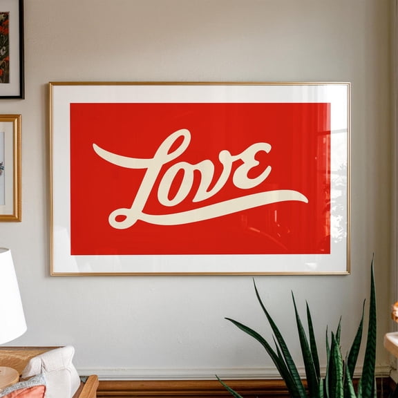Retro Love Print, Valentines Kitchen Wall Art