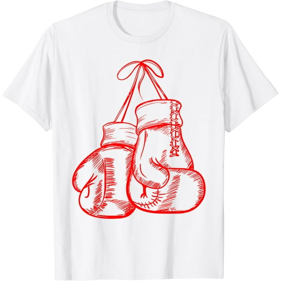 Retro Love Red Boxing Gloves Gifts Boxer Gift T-Shirt