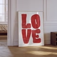 thumbnail image 1 of Retro Love Typography Red Neutral Poster, Stretched Size 8x12, 1 of 2