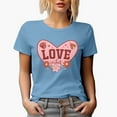 thumbnail image 1 of Retro Love Vibes with Flowers & Lady Bug, Valentine's Day or Valentine Gift, Baby Blue T-Shirt, 2XL, 1 of 5