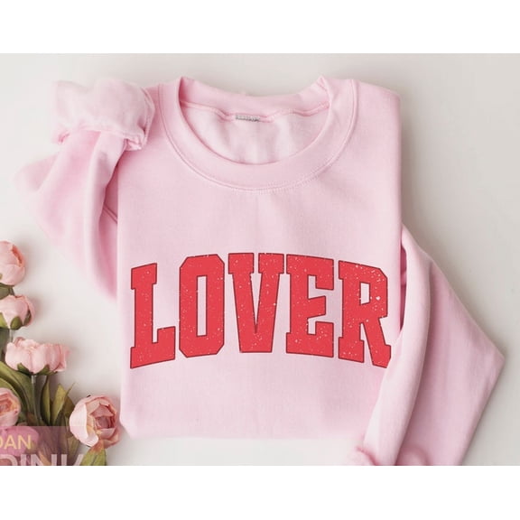 Retro Lover Sweatshirts For Women, Lover Valentines Day Sweater, Cute Womens Valentine Lover Shirts For Couples, Love Sweater For Girlfriend, Sweatshirt Size S-5Xl