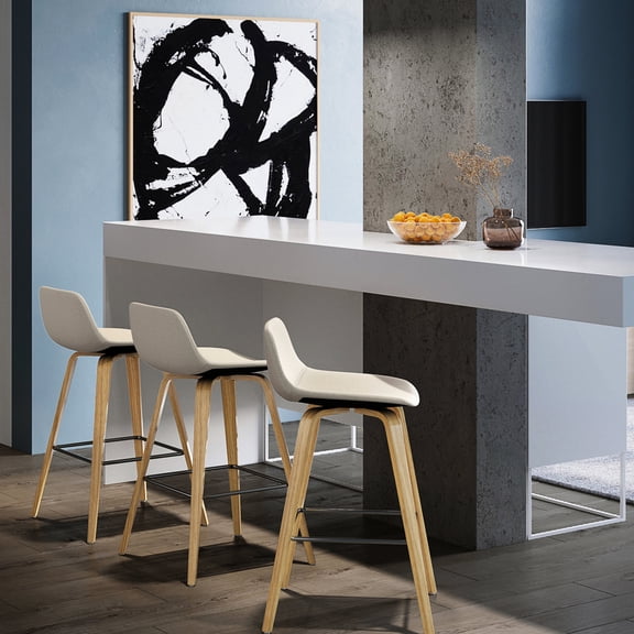 Retro Low - profile Bentwood Stools Set of 2 / Versatile for Home Spaces