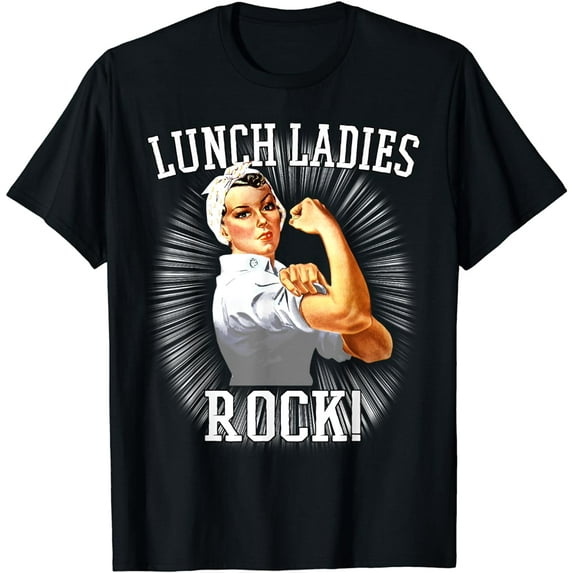 Retro Lunch Ladies Rock Cafeteria Worker Funny Lunch Lady T-Shirt