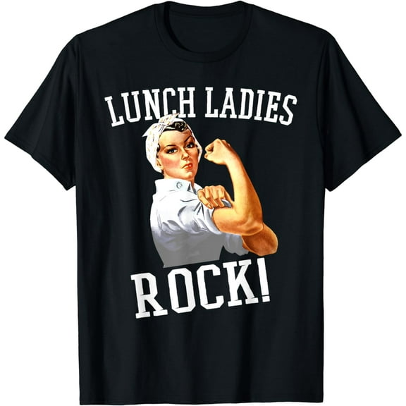 Retro Lunch Ladies Rock Cafeteria Worker Funny Lunch Lady T-Shirt