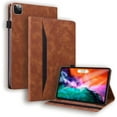 thumbnail image 1 of Retro Luxury Comfortable Leather Tablet Case with Holder Card Slot for iPad 5 6 7 8 9 10 th Mini 1 2 3 4 5 Multi-Angle Viewing Stand Shockproof Shell(Brown,for iPad 8 th), 1 of 9