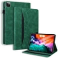 thumbnail image 1 of Retro Luxury Comfortable Leather Tablet Case with Holder Card Slot for iPad 5 6 7 8 9 10 th Mini 1 2 3 4 5 Multi-Angle Viewing Stand Shockproof Shell(Green,for iPad 6 th), 1 of 10
