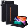 thumbnail image 1 of Retro Luxury Comfortable Leather Tablet Case with Holder Card Slot for iPad 5 6 7 8 9 10 th Mini 1 2 3 4 5 Multi-Angle Viewing Stand Shockproof Shell(Black,for iPad 5 th), 1 of 10