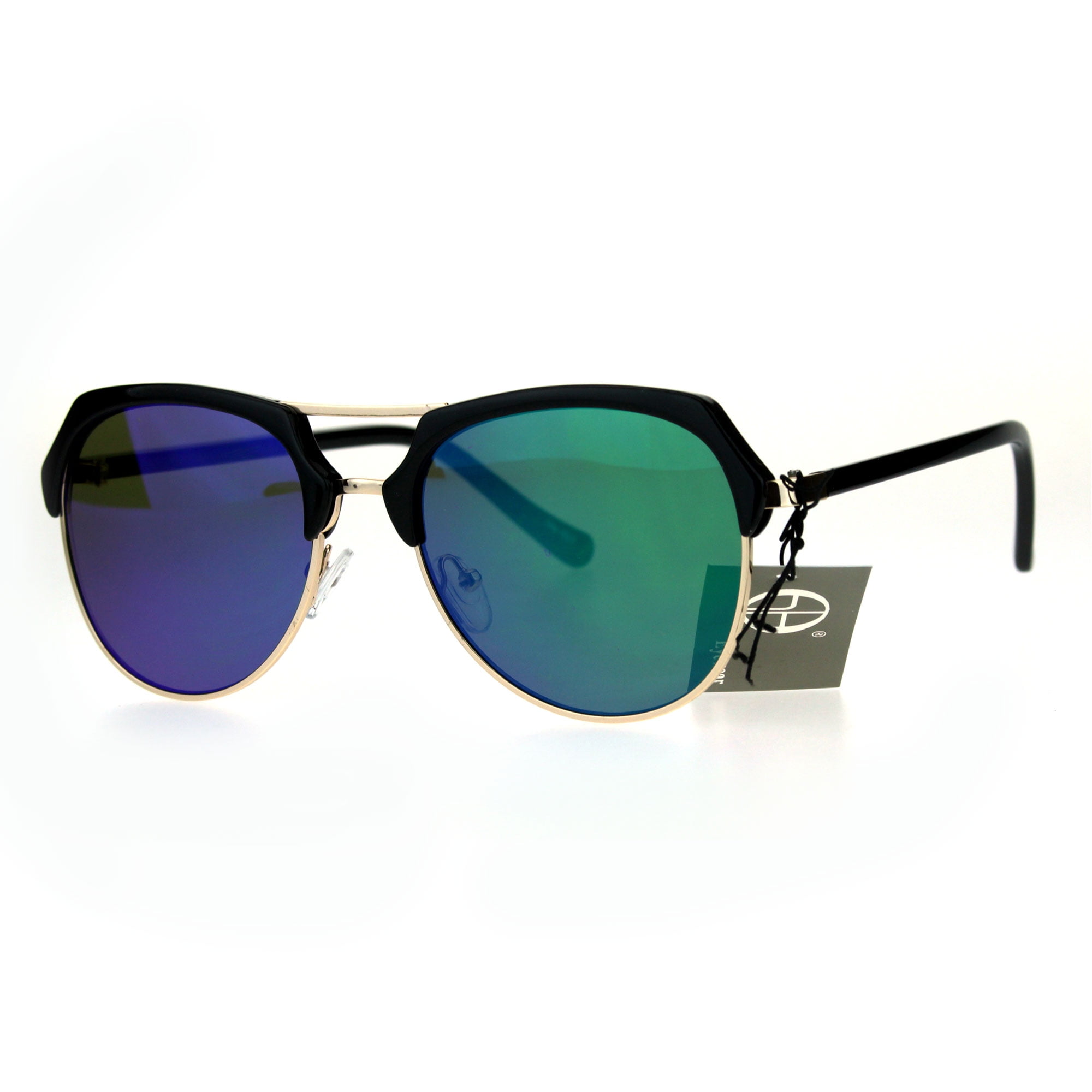 Half rim aviator sunglasses best sale