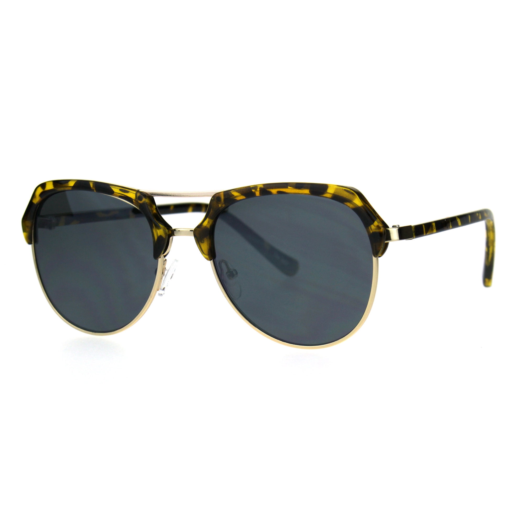 Retro Luxury Half Rim Aviator Designer Fashion Sunglasses 