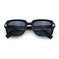 thumbnail image 1 of Retro Luxury Keyhole Hipster Horn Rim Plastic Rectangle Sunglasses All Black, 1 of 6