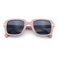 thumbnail image 1 of Retro Luxury Keyhole Hipster Horn Rim Plastic Rectangle Sunglasses Peach - Black, 1 of 8