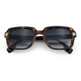 thumbnail image 1 of Retro Luxury Keyhole Hipster Horn Rim Plastic Rectangle Sunglasses Tortoise - Smoke, 1 of 8
