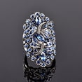 thumbnail image 1 of Womens Geometric Ring with Zircon Stone Hollow Alloy Electroplated Fashion Jewelry Ins Statement Ring Antique Silver Blue Diamond Gun Black Red Diamond, 1 of 6