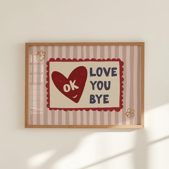 Retro Lyric - Song Lyrics Vintage Retro Striped Ok Love Classic Poster