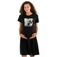 thumbnail image 1 of Retro MTV Colorful Blocks Logo Women's Maternity Dress Brisco Brands M, 1 of 3