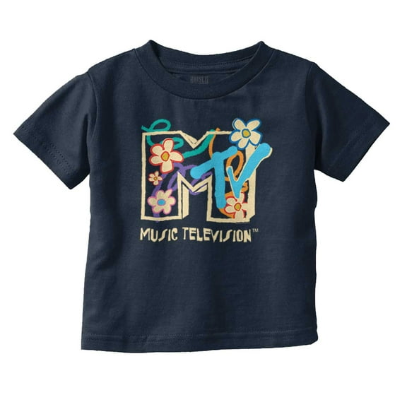 Retro MTV Colorful Flowers Logo Toddler Boy Girl T Shirt Infant Toddler Brisco Brands 6M