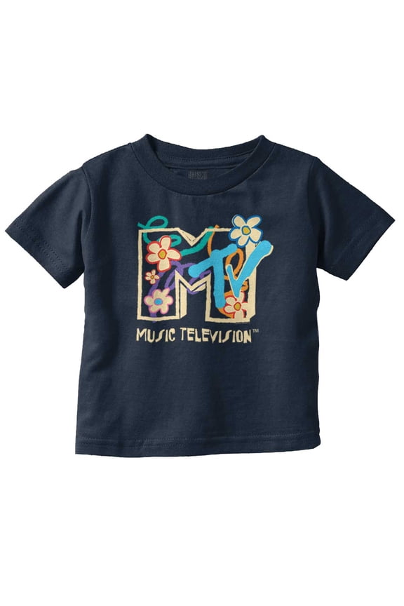 Retro MTV Colorful Flowers Logo Toddler Boy Girl T Shirt Infant Toddler Brisco Brands 6M