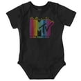 thumbnail image 1 of Retro MTV Colorful Pixel Art Logo Romper Boys or Girls Infant Baby Brisco Brands NB, 1 of 6