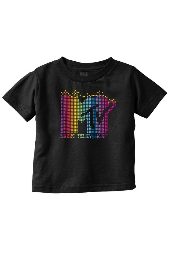 Retro MTV Colorful Pixel Art Logo Toddler Boy Girl T Shirt Infant Toddler Brisco Brands 12M