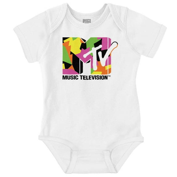 Retro MTV Colorful Shapes Logo Romper Boys or Girls Infant Baby Brisco Brands 18M