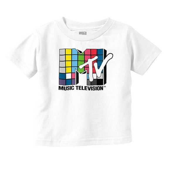 Retro MTV Colorful Squares Logo Toddler Boy Girl T Shirt Infant Toddler Brisco Brands 18M