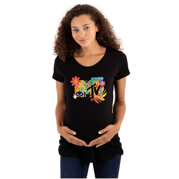 Retro MTV Computer Emoticons Logo Women's Maternity T Shirt Tee Brisco Brands S