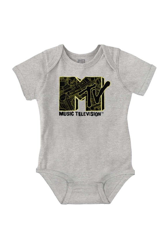 Retro MTV Cool Music Memorabilia Logo Romper Boys or Girls Infant Baby Brisco Brands 12M