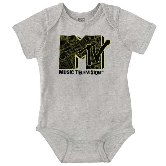 Retro MTV Cool Music Memorabilia Logo Romper Boys or Girls Infant Baby Brisco Brands NB