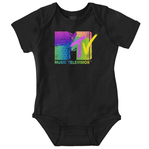 Retro MTV Distressed Stamps Logo Romper Boys or Girls Infant Baby Brisco Brands 6M