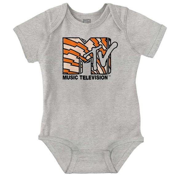 Retro MTV Electric Stripes Logo Romper Boys or Girls Infant Baby Brisco Brands 24M