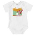 thumbnail image 1 of Retro MTV French Fried Food Logo Romper Boys or Girls Infant Baby Brisco Brands NB, 1 of 5