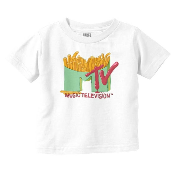 Retro MTV French Fried Food Logo Toddler Boy Girl T Shirt Infant Toddler Brisco Brands 6M
