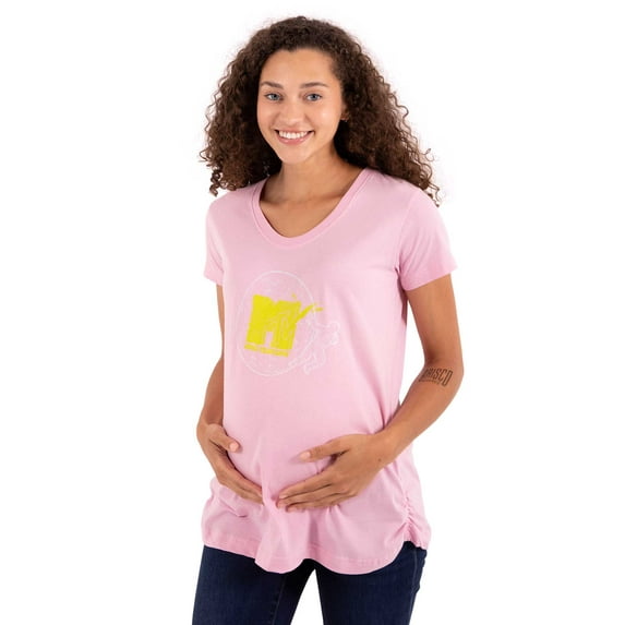 Retro MTV Logo Moon Man Graffiti Women's Maternity T Shirt Tee Brisco Brands S