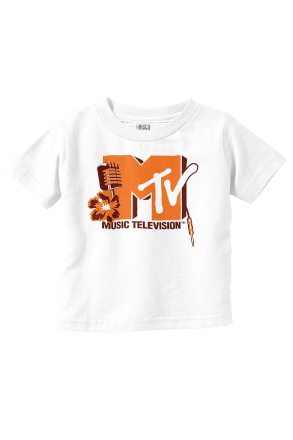Retro MTV Microphone Flower Logo Toddler Boy Girl T Shirt Infant Toddler Brisco Brands 24M