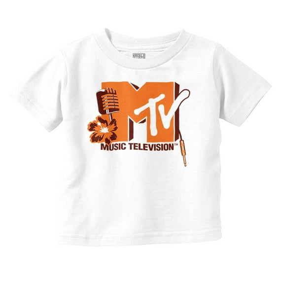 Retro MTV Microphone Flower Logo Toddler Boy Girl T Shirt Infant Toddler Brisco Brands 6M