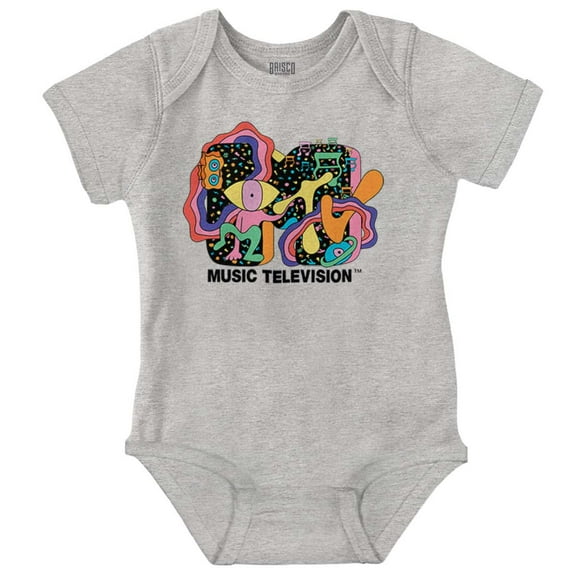 Retro MTV One Eyed Monster Logo Romper Boys or Girls Infant Baby Brisco Brands 24M