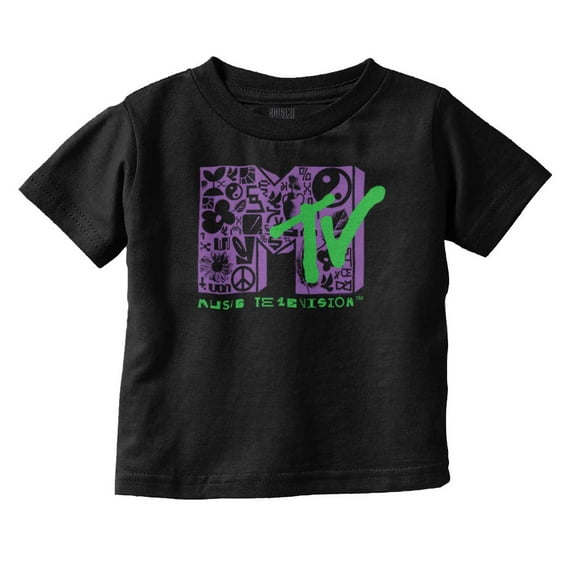 Retro MTV Peace Zen Hippie Logo Toddler Boy Girl T Shirt Infant Toddler Brisco Brands 12M