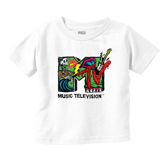 Retro MTV Punk Slime Monster Logo Toddler Boy Girl T Shirt Infant Toddler Brisco Brands 6M